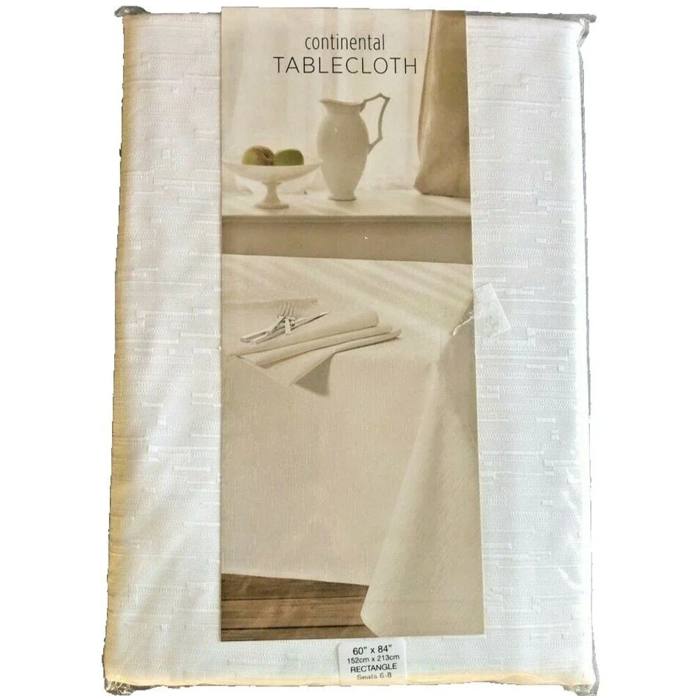Continental Collection Tablecloth Fabric White 60x84